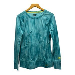 UNDER ARMOUR COLDGEAR FITTED WOMENS LONG SLEEVE Large BLUE GREEN